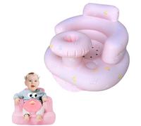 Baby Inflatable Seat for Babies 4-24 Months Built in Air Pump Infant Back Support Sofa Toddler Chair for Sitting Up, Baby Shower Chair Outdoor Seat Floor Seater Gifts (Pink Flower Upgrade+Cover)