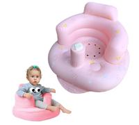 Baby Inflatable Seat for Babies 4-24 Months Built in Air Pump Infant Back Support Sofa Toddler Chair for Sitting Up, Baby Shower Chair Outdoor Seat Floor Seater Gifts (Pink Flower + Cover)