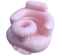 Baby Inflatable Seat for Babies 4-24 Months Built in Air Pump Infant Back Support Sofa Toddler Chair for Sitting Up, Baby Shower Chair Outdoor Seat Floor Seater Gifts (Pink Flower Tray)