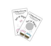 Baby is Brewing Coffee Gender Reveal Scratch Off Cards for It’s a Girl 30pk 2x3.5” Shower Banner Tags Invitation Decorations What Will Baby Be