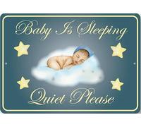 Baby Is Sleeping Quiet Please Metal Sign