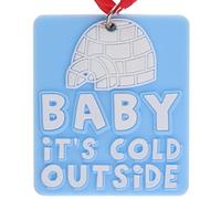 Baby It’s Cold Outside Ice Igloo Hanging Christmas Tree Decoration Silicone Ornament Novelty Bauble - Stocking Filler - Secret Santa - Colourful Multicoloured - Small Gift - Funny