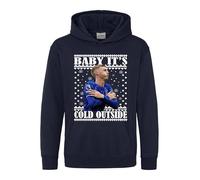 Baby Its Cold Outside Christmas Hoodie Palmer Cole Funny Football Celebration Chelsea Blue Pullover Gift presemt idea unisex kids Adults Hood(XL, Navy)