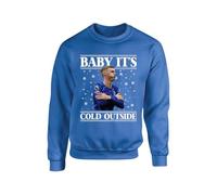 Baby Its Cold Outside Christmas Jumper, Palmer Blue Christmas Sweatshirt, Xmas Secret Santa Sweatshirt, Xmas Unisex Top(XL, Royal Blue)