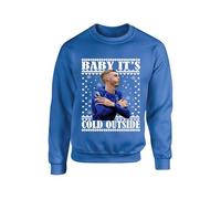 Baby Its Cold Outside Christmas Jumper Palmer Cole Funny Football Celebration Chelsea Blue Sweater Gift presemt idea unisex kids Adults Sweatshirt(L, Royal Blue)