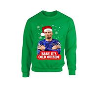 Baby Its Cold Outside Palmer Cole Christmas Jumper Gift for Football Lovers Celebration Sweater Secret Santa Unisex kids adults sweatshirt(M, Irish Green)