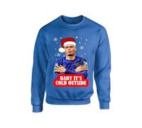 Baby Its Cold Outside Palmer Cole Christmas Jumper Gift for Football Lovers Celebration Sweater Secret Santa Unisex kids adults sweatshirt(L, Royal Blue)