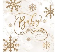 Baby It's Cold Outside: Snowflakes Baby Shower Guest Book Winter Themed Neutral + BONUS Gift Tracker Log and Keepsake Pages | Wishes for Baby and Advice for Parents Sign-In | Matching Table Sign Gift