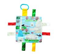 Baby Jack & Co 8" x 8" Learning Lovey Washington DC Tag Toys for Babies - Baby Crinkle Toys - Soft & Safe - Learn USA Cities and Shapes - Ideal Baby Toy & Gift, BPA Free with