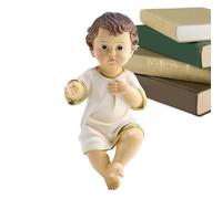 Baby Jesus Figure Mini - Resin Christmas Nativity Statue | Catholic Families Home Church Ornament Miniatures Figurines for Holiday Decor Display Crafts