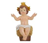 Baby Jesus Figure Small Manger, Holiday Resin Nativity Figurine with Detailed Design, Catholic Christian Ornament, for Table Church Home Workplace Christmas Decoration Miniatures