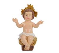 Baby Jesus Figure Small Manger, Holiday Resin Nativity Figurine with Detailed Design, Catholic Christian Ornament, for Table Church Home Workplace Christmas Decoration Miniatures