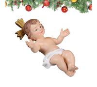Baby Jesus In Manger Figurine - Jesus In The Manger Christmas Decor | Resin Nativity Sculpture | Detailed Baby-Jesus In A Figurine For Holiday Home Decor, Fireplace Mantle, Or Nativity Display