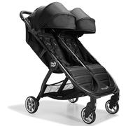 Baby Jogger City Tour 2 Double Travel Pushchair | Lightweight, Foldable & Portable Double Buggy | Pitch Black