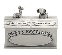 Baby Keepsake Box, European Style Resistant Memory Box, Beautiful Tooth Fairy Gift for Children, Decorative Zinc Alloy Box for Storing Baby Teeth and Special Memories (Ancient Silver)