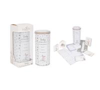 Baby Keepsake Time Capsule Memory Tin Animal Print Milestone Photo Record Gift