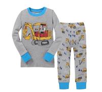 Baby Kids Boy's Outfits Cartoons Printed Long Sleeve Pajamas Sleepwear T Shirt Pants 2PCS Clothes Set Grey