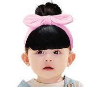 Baby Kids Girls Bowknot Headband | Bowknot Wigs | Toddler Bangs Wig Headband | Easy To Wear Comfortable Headwear for Celebrations Stage Performances Parent-Child