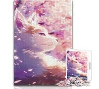Baby Kitsune Fox Blossom Teenager Jigsaw Puzzles 1000 Pieces Educational Observation Skill Game Perfect Meaningful Festive Gift Size 38x52cm