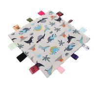 Baby Knitted Comfort Cloth Cartoon Dinosaur Blue Cloth Bib