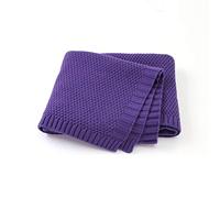 Baby Knitted Soft Blanket for Newborn, Surwin Warm Swaddle Wrap Stroller Cover Nursing Blanket Sleep Sack Stroller, Birthday Gift for Kids Boys and Girls (80x100cm,Purple)