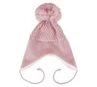Baby Knitted Winter Hat, Boys & Girls Wooly Pom-Pom Hat with Ear Flaps & Chin Tie