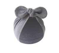Baby Knot Soft Breathable Headdress Photo Hat for Girl 0-12M - Gray