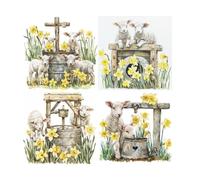 Baby Lamb Stickers. 4 designs. Self adhesive stickers. Farmyard Animals. 24 stickers