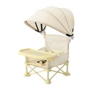 Baby Lawn Chair, Portable Feeding Seat, Foldable Toddler Chair, Builtin Tray Removable Canopy for Outdoor Dining, Beach, Picnic, Lawn, Camping, Home Use, 12.2x12.2x14.57 Inches