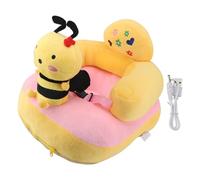 Baby Learn Sitting Support Seat, Rechargeable Plush Infant Sitting Chair with Anti - Fall & Anti - Side - Turning Design, Adjustable Angle Learning Sofa for Indoor and (Bee Decor)