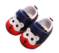 Baby Leather Shoes Girls Bright Diamond Bow Shoes Crown Embroidery Princess Shoe Cartoon Pattern Flat Shoe Wide Fit Dressy Up Sandals Cute Slip On Crib Sandals Lightweight Non Slip Sandal Dark Blue