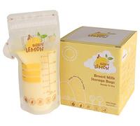 Baby Lemon Breast Milk Storage Bags with Spout - 8 oz, 100 Bags, Extra Thick, Leak Proof, Pre-sterilized, Ready to Use, BPA Free, Easy Write Material