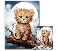 Baby Leopard 1000 Piece Puzzle Difficult Puzzles for Adults Ideal for Lover Perfect Christmas New Year Valentine's Gift 1000 PCS(38x26cm)