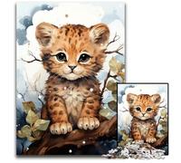 Baby Leopard Jigsaws 1000 Pieces for Adults Puzzles for Adults Family Activity Brain Teaser Home Decor 1000 PCS(38x26cm)