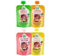 Baby Likes Halal Organic Baby Meals Variety Pack (4 x 130g) l Halal Meat & Organic Fruits and Vegetable Baby Food Puree Pouches for Stage 2 Weaning l With Herbs & Spices l 7 months +