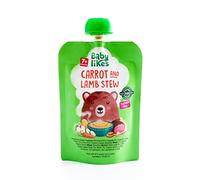 Baby Likes Halal Organic Food Pouches - Stage 2 Baby Puree Carrot and Lamb Stew 12 Pouches x 130g, Suitable for 7+ months