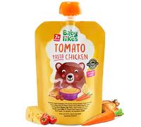 Baby Likes Halal Organic Food Pouches - Stage 2 Baby Puree Tomato Pasta Chicken 12 Pouches x 130g, Suitable for 7+ Months
