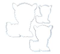 Baby Llama Alpaca Sheep Shape Cookie Cutter Dough Biscuit Pastry Fondant Sharp Stencil Animal Woolly Mammal Cute (Set of 3)