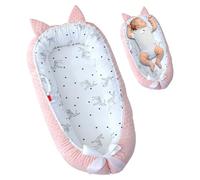 Baby Lounger, Cute Newborn Lounger with Ears, Cozy Cosleeping Baby Bed, 19.7x33.5" Portable Travel Bassinet for 0-12 Months, Xmas Decorations