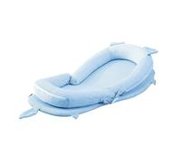 Baby Lounger for Newborn,Portable Infant Lounger with Breathable Cotton, Foldable Design for Co-Sleeping, Tummy Time & Travel(Blue,Single Slope (15°))