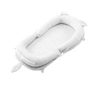 Baby Lounger for Newborn,Portable Infant Lounger with Breathable Cotton, Foldable Design for Co-Sleeping, Tummy Time & Travel(White,No Slope)