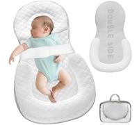 Baby Lounger Nests for Newborn, Snuggle Sleeping Bassinet for 0-24M, Breathable Portable Co Sleeping Bed, Baby Essentials Adjustable Infant Soft Cotton Loungers for Home & Travel -White