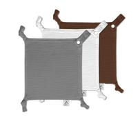 Baby Luxe 5-in-1 Mini Muslin Square Bib, Toy Holder, Washcloth, Comforter - With Clip Attachment For Baby Bag, Pacifiers, Teething Toys and More (Set of 3) (Grey, White, Brown, 23_23_cm)