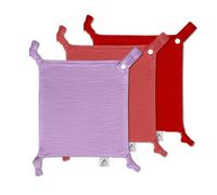 Baby Luxe 5-in-1 Mini Muslin Square Bib, Toy Holder, Washcloth, Comforter - With Clip Attachment For Baby Bag, Pacifiers, Teething Toys and More (Set of 3) (Reds & Purple, 23_23_cm)