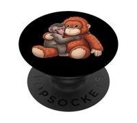 Baby Macaque Hugging Plush Cute Orangutan Monkey Punch Gifts PopSockets Adhesive PopGrip