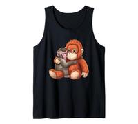 Baby Macaque Hugging Plush Cute Orangutan Monkey Punch Gifts Tank Top