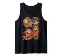 Baby Macaque Monkey Plush Full Moon Vintage Style Tank Top