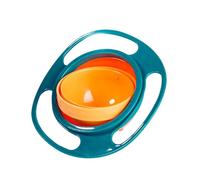 Baby Magic Gyro Bowl - Children Rotary Balance Magic Bowl 360 Rotate Spill-Proof Bowl Spill Resistant Gyro Bowl with Lid Handle for Toddler Children Kids Practice Feeding Bowls (Baby Gyro Bowl Green)