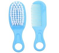 Baby Massage Brush Grooming Kit Blue Comb Set Pp TPE | Infant Comb and Brush Pair, Anti-static Finish, Gentle on Hair, Newborn Care Essentials