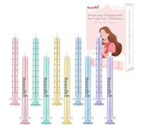Baby Medicine Dispenser Syringe For Children,Oral Syringes, Liquid Plastic Syringe Without Needle,Leak proof Dosing Tools,5 Uniquely Colour Syringes - 10 Pack